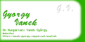 gyorgy vanek business card